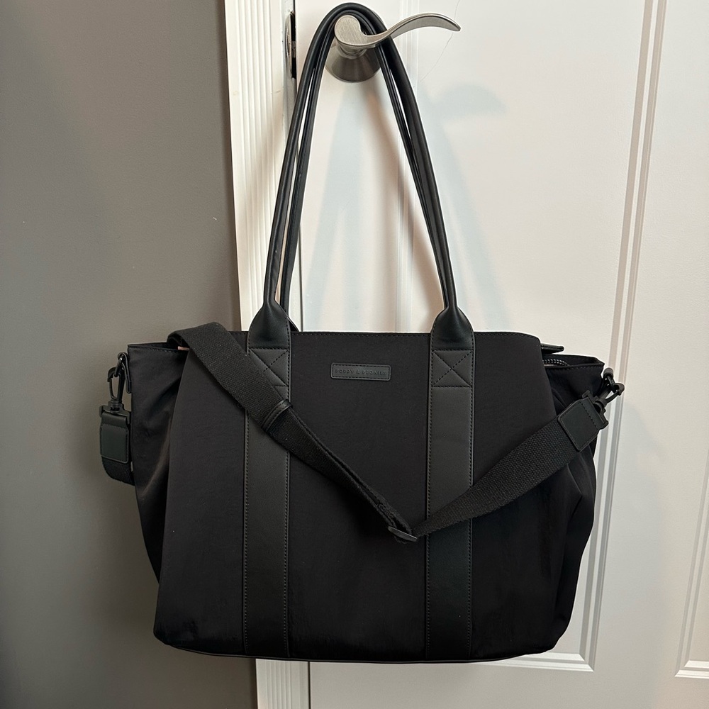 Poppy & Peonies Black Daily Tote